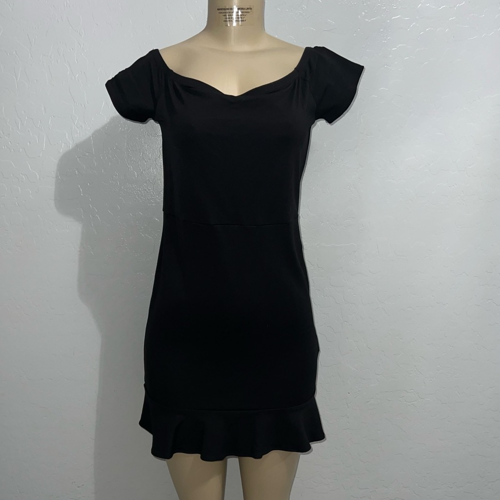 Forever 21 Black Mini Ruffle Dress